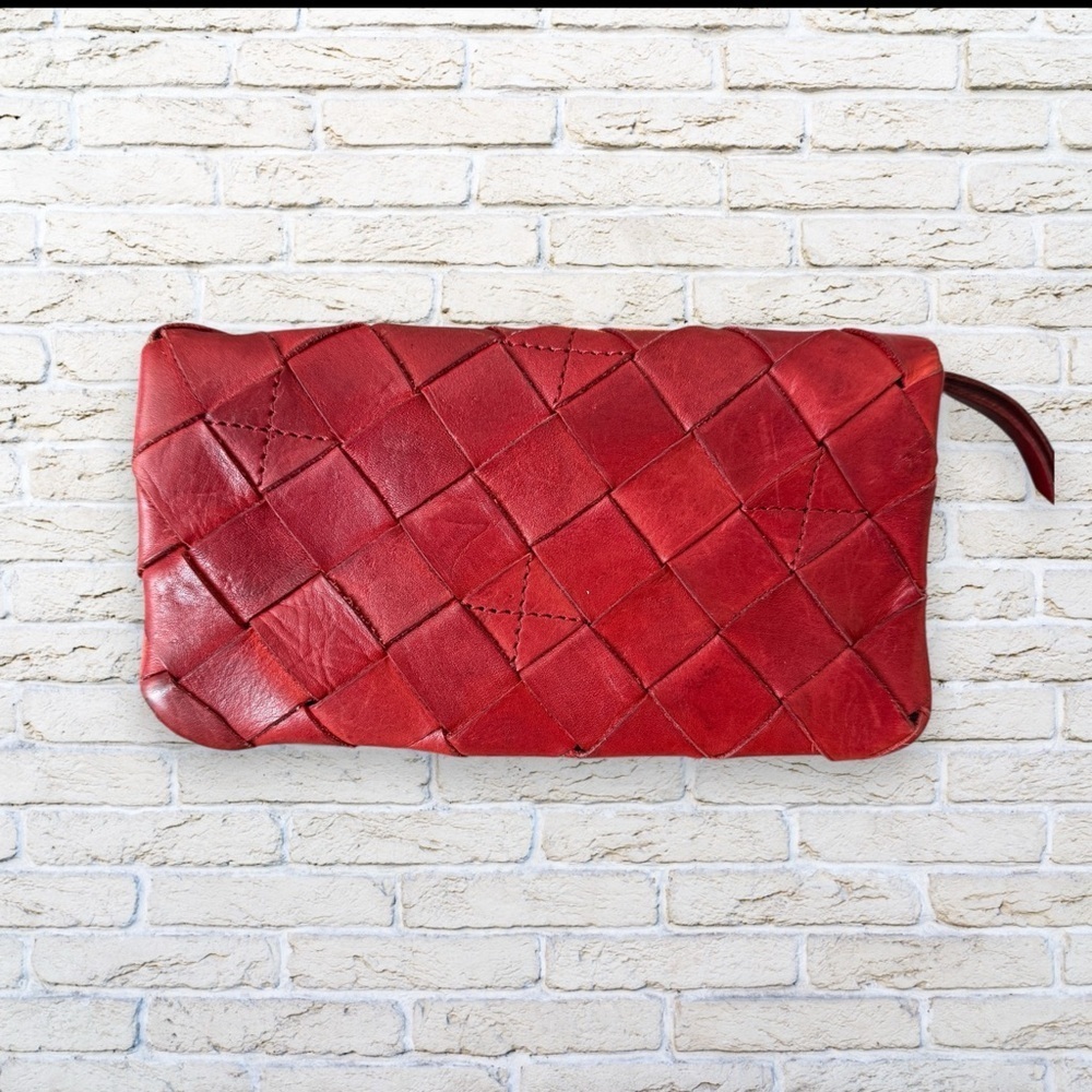 Vilenca Holland woven leather wallet - Red